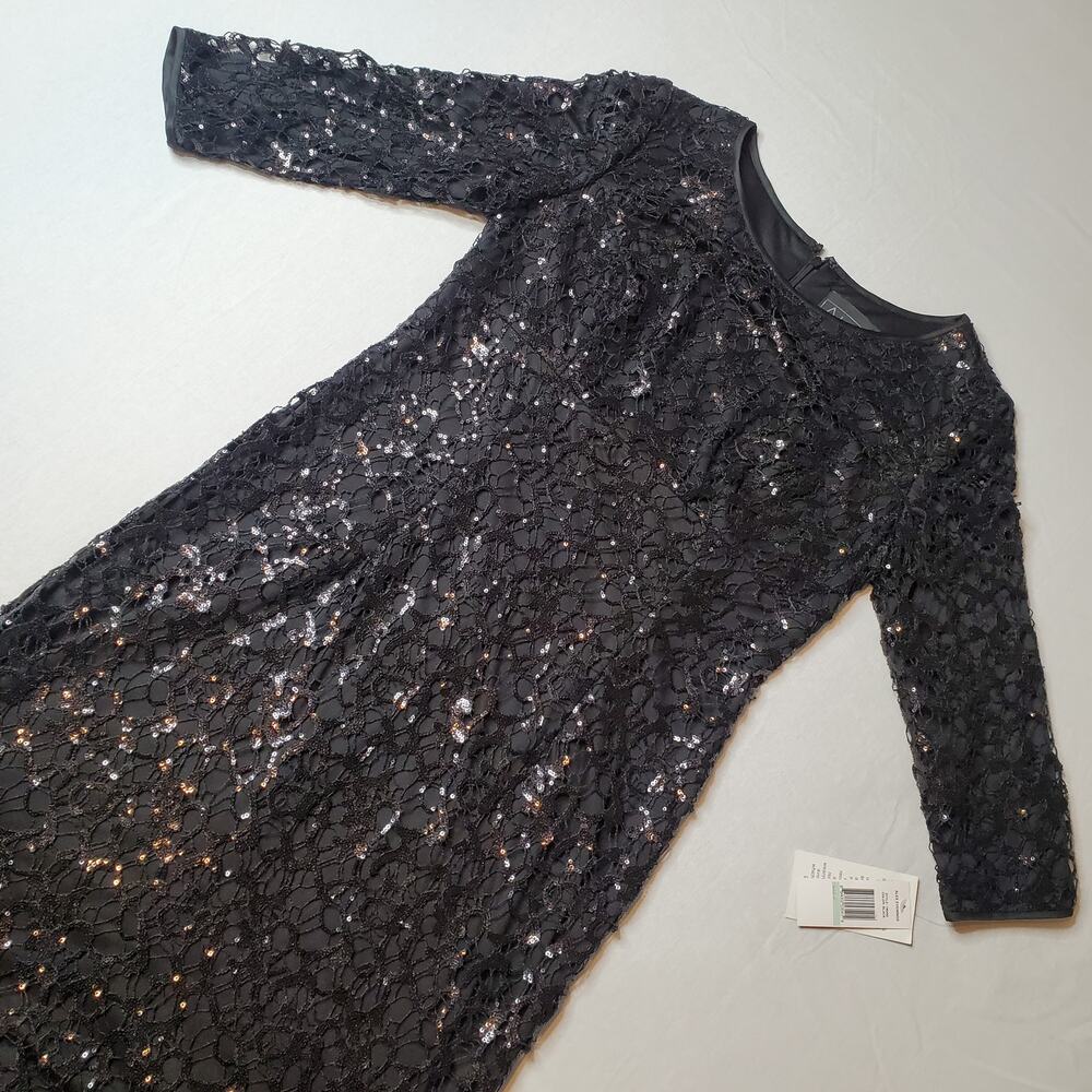 Alex Evenings Women's Size 8 NWT Sequin Sheath Dress Black
